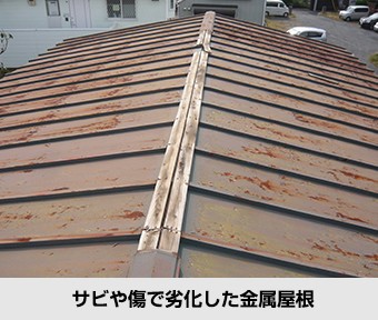 屋根の不具合 サビや傷で劣化した金属屋根
