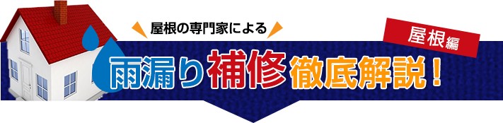 雨漏り補修徹底解説! 屋根編