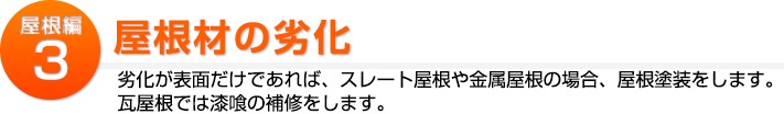 屋根補修3:屋根材の劣化