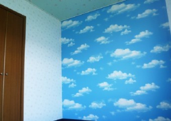 子供部屋 空 雲 ビニルクロス