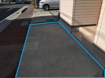 玄関タイル改修 前面道路