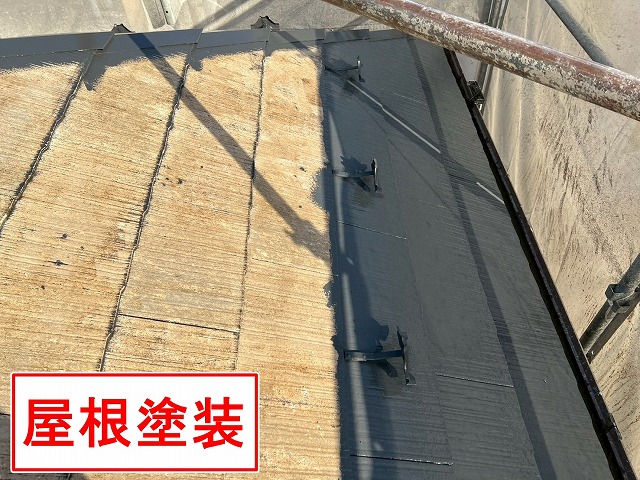 中巨摩郡昭和町でスレート屋根塗装に日本ペイントのラジカル制御型塗装を使用しました