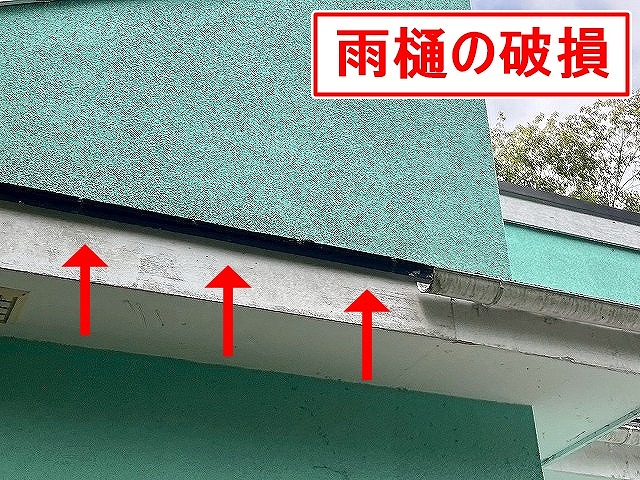 南都留郡鳴沢村で雨樋の詰まり・欠損（破損）を確認！基礎はひび割れ・ツタ・黒ずみ！