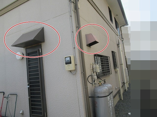 中巨摩郡昭和町で換気フードと庇を無機塗装！色あせと汚れが見られた付帯部を丁寧に再生
