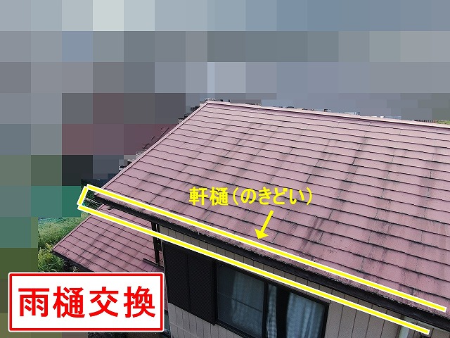 都留市で大屋根の雨樋（軒樋・竪樋）を交換！ベランダの波板屋根はいつ交換するべき？