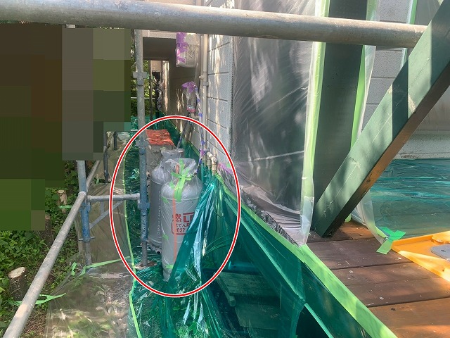 室外機周辺の養生