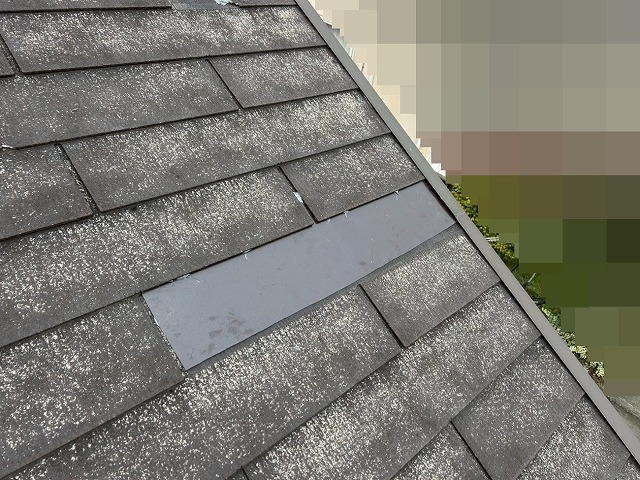 西八代郡市川三郷町でガルバリウム鋼板で部分補修を行ったスレート屋根