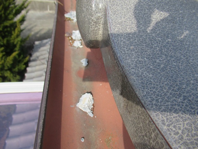 山梨瓦屋根雨樋屋根から撮影