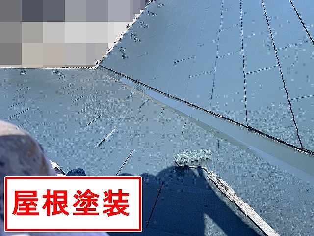 甲府市で2液型ラジカル制御型塗料(ファインパーフェクトベスト)を使用し屋根塗装!