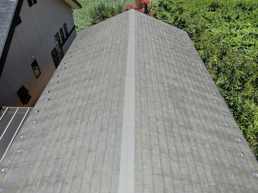 屋根塗装工事前　甲州市