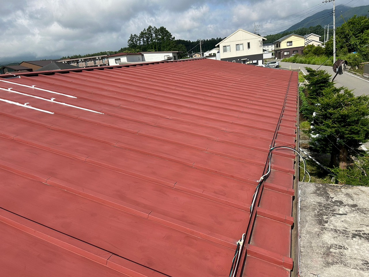 富士河口湖町　屋根塗装　ケレン